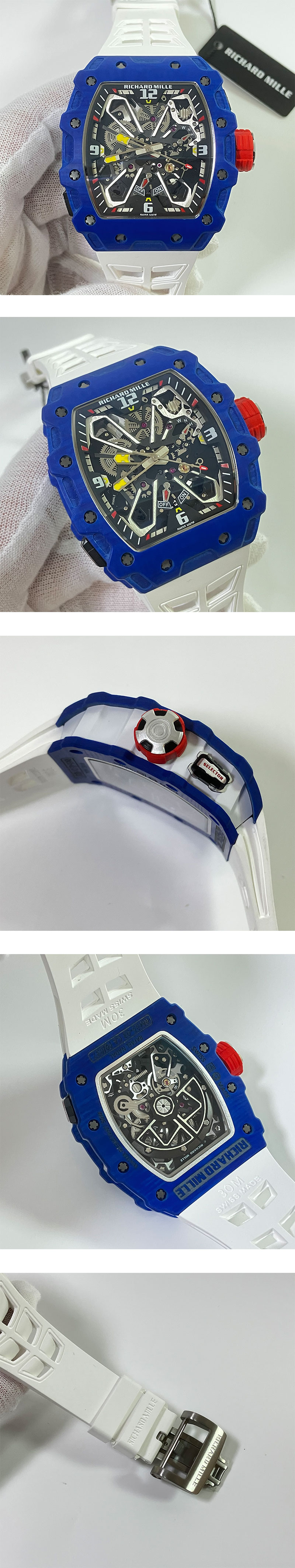 【ブルー】リシャール・ミルコピー RM 35-03 オートマティック ラファエル・ナダル 品質2年無料保証